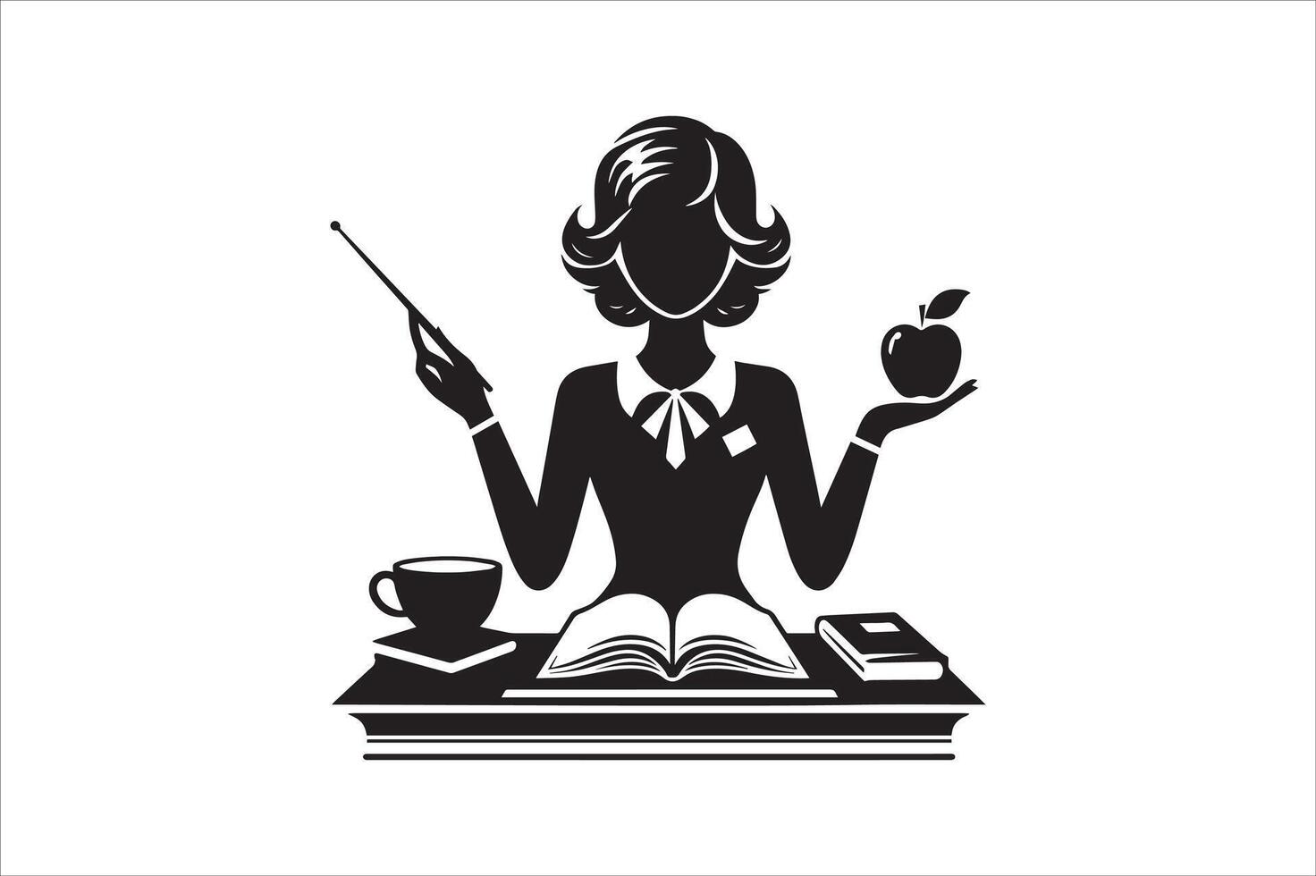 Art of a Female Teacher in Professional Attire vector