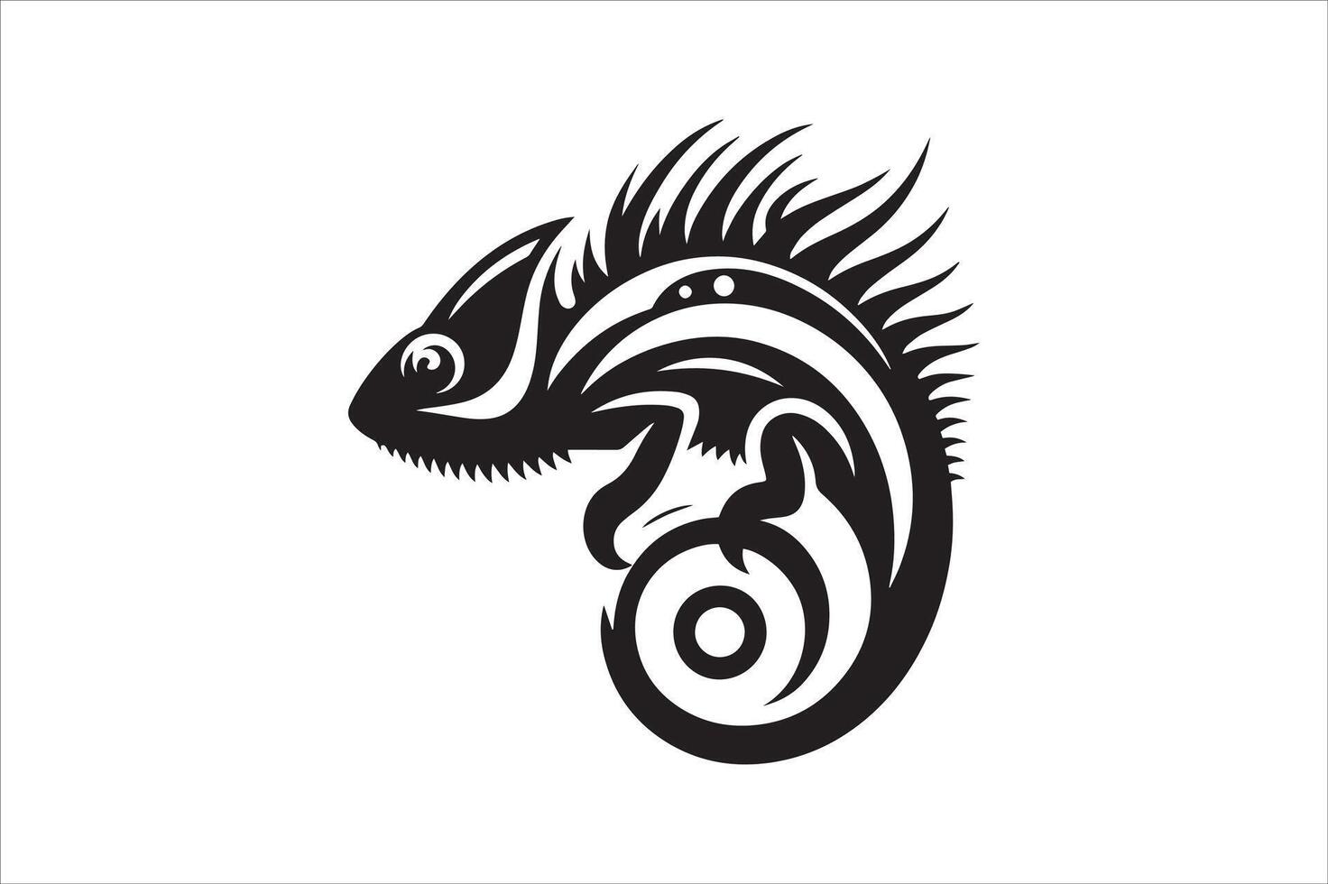 Modern Chameleon Silhouette for Icon and Branding vector