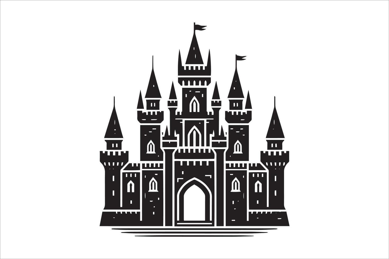 Haunted Castle Silhouette with Spires and Turrets vector
