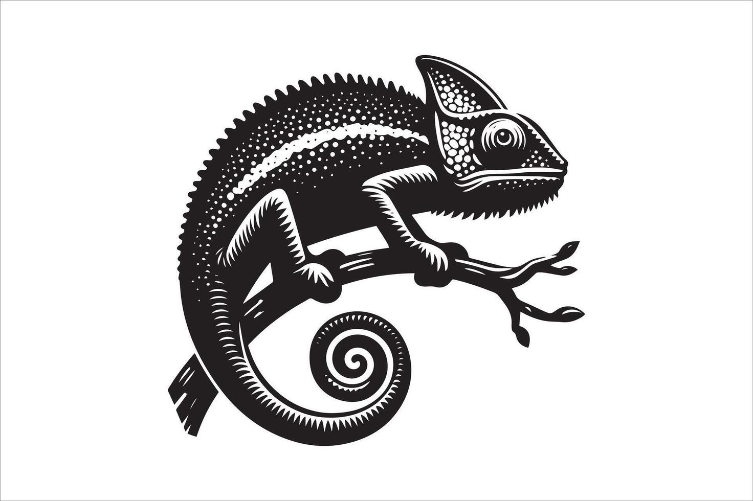 Chameleon Logo with Bold and Simple Shapes vector