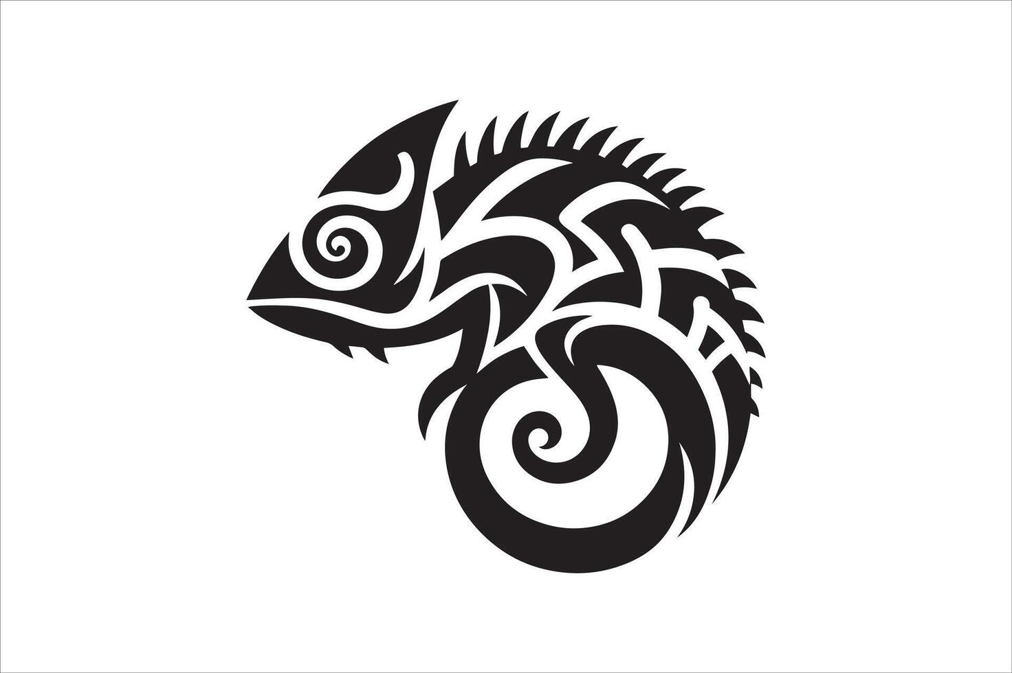 Graphic Chameleon Silhouette for Logo and Design vector