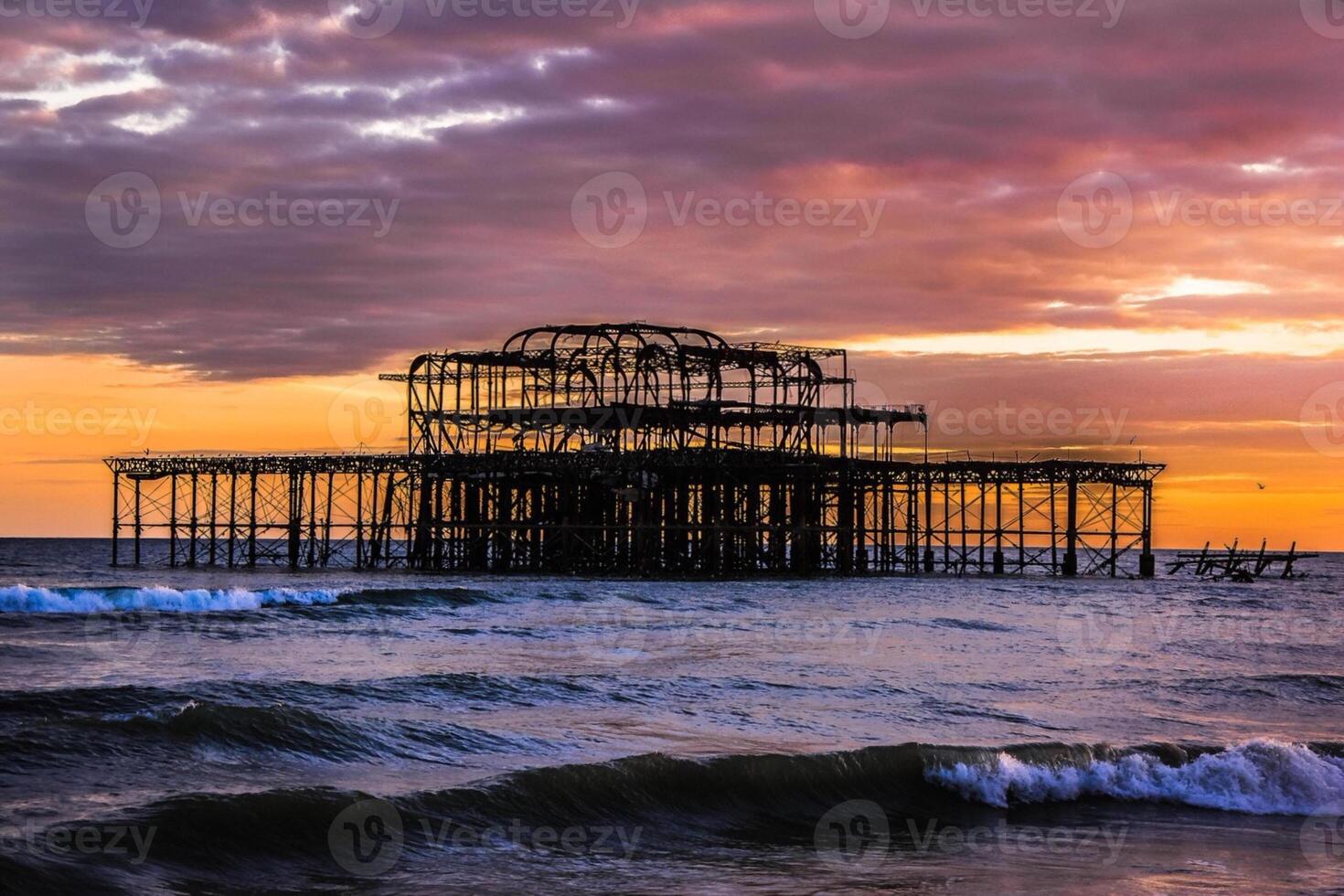 The west pier at sunset photo