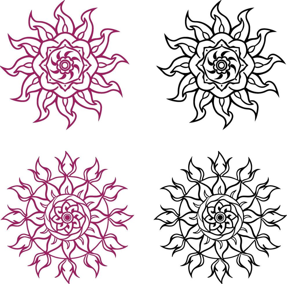 Fire flame theme mandala design new 2025 vector
