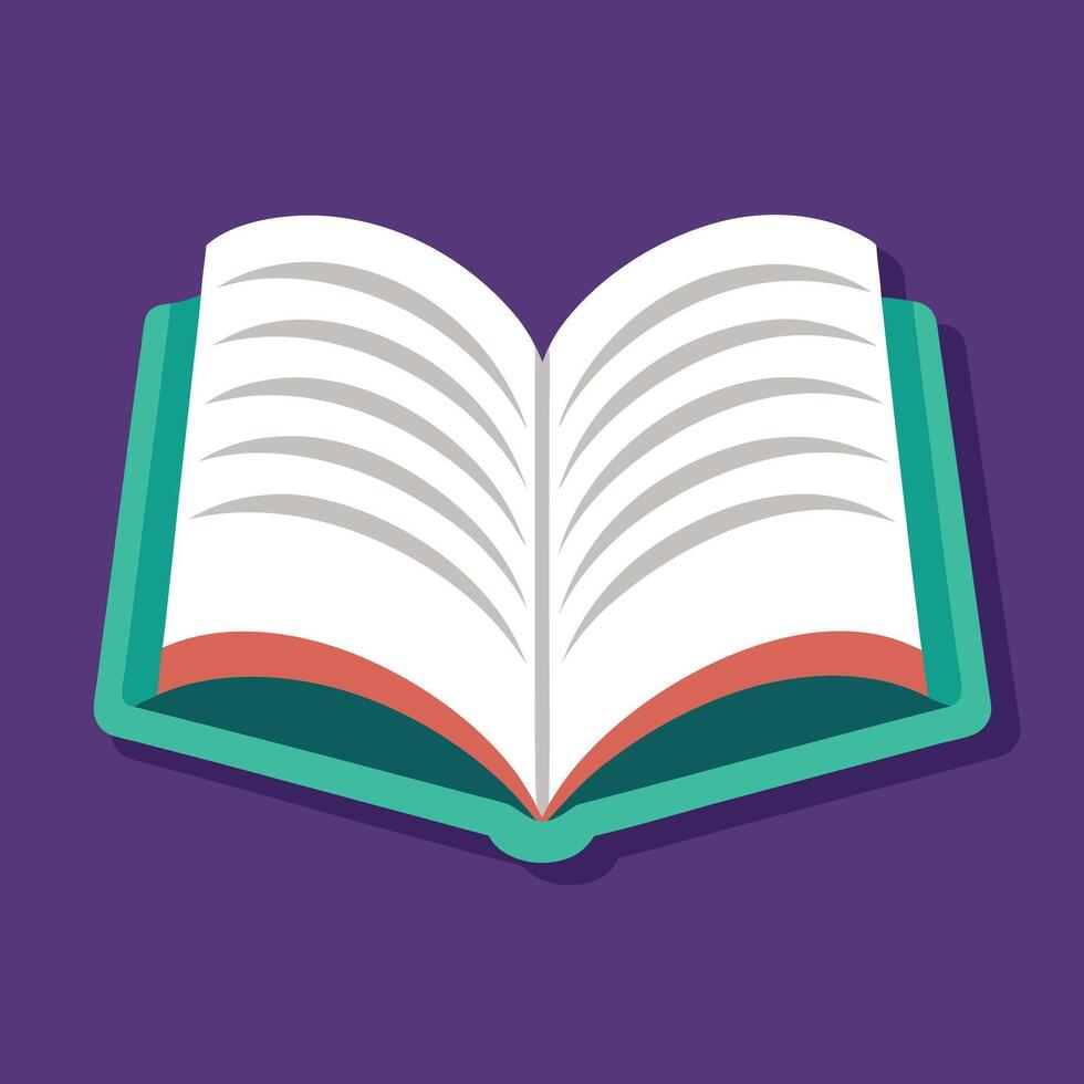 Open book illustration in colourful background. vector