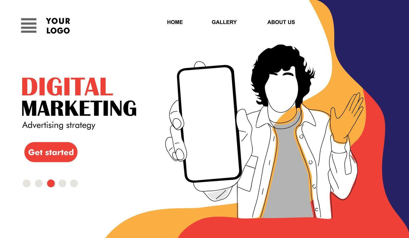 A Digital marketing, ads strategy landing page vector