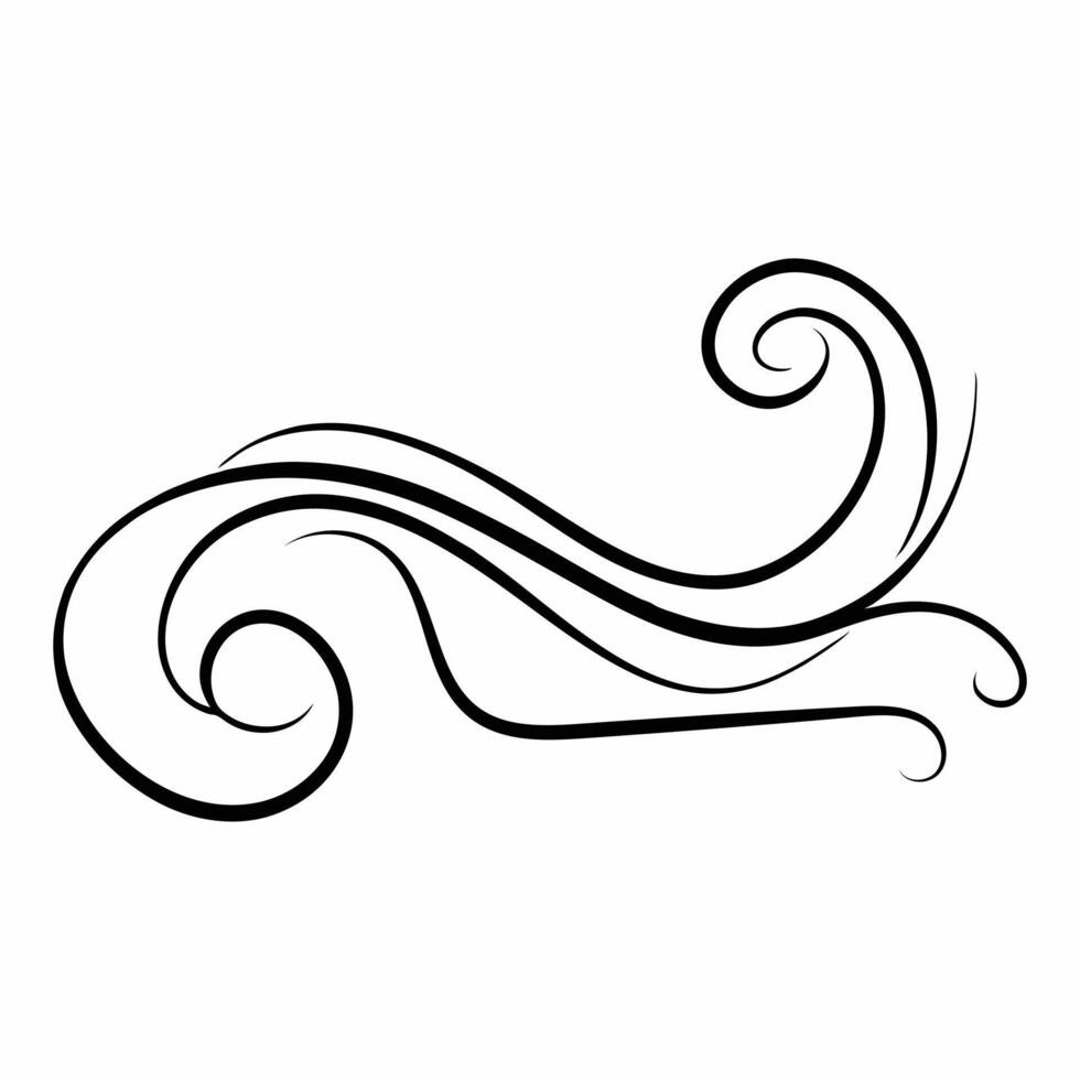 Text Ornaments curly thin line swings vector
