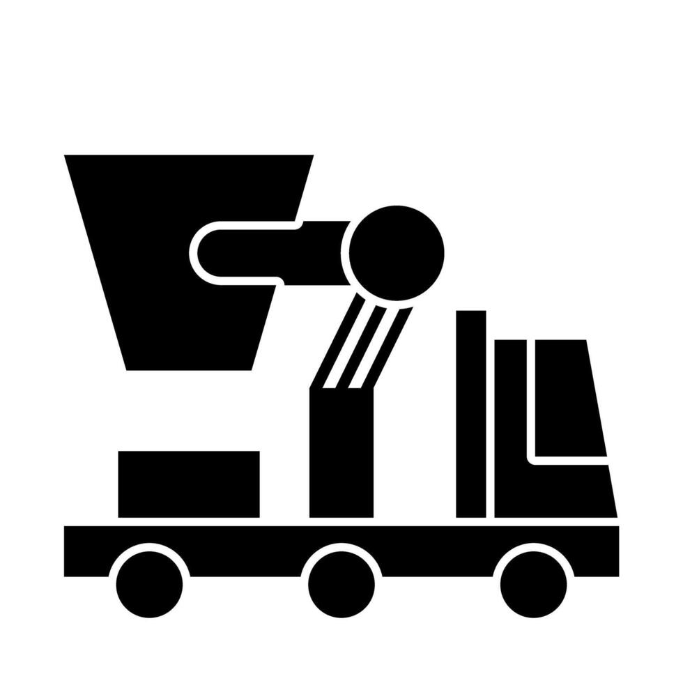 A black and white illustration of a truck with a machine vector