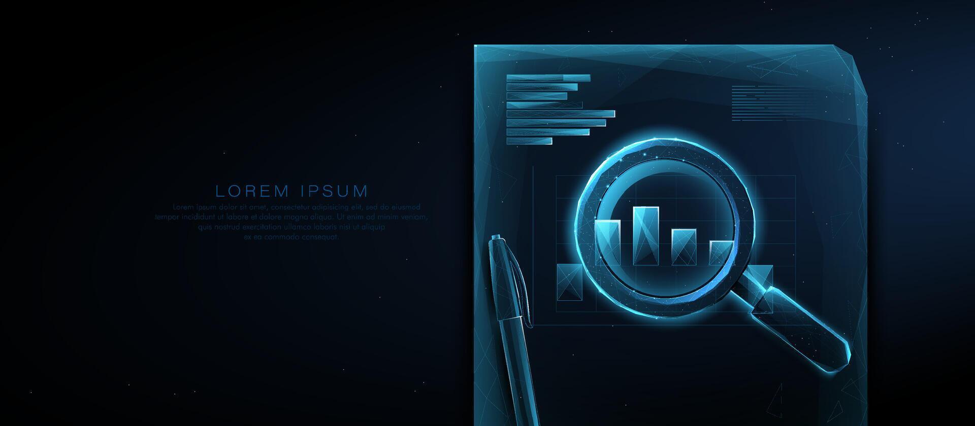 Futuristic Data Analysis and Business Report Visualization vector