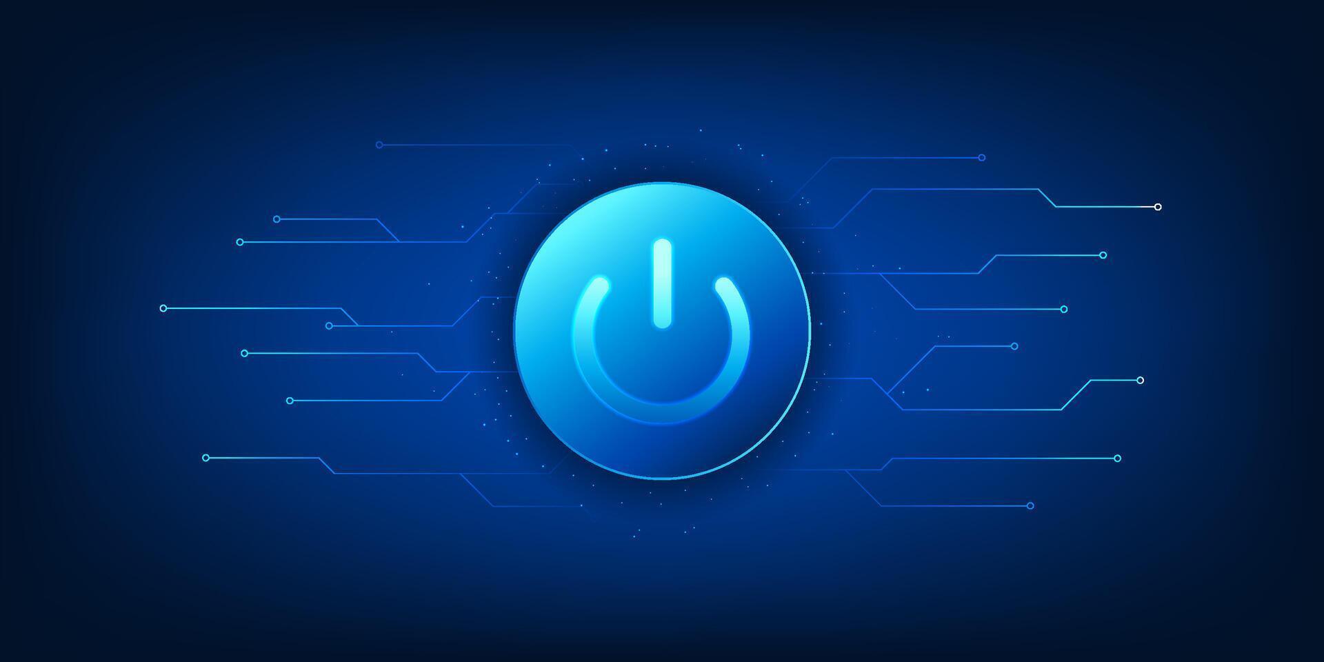 Technology switch background, the on off button on the side is a technology circuit, representing the beginning of limitless technology, a symbol of unlocking potential, towards possibilities. vector