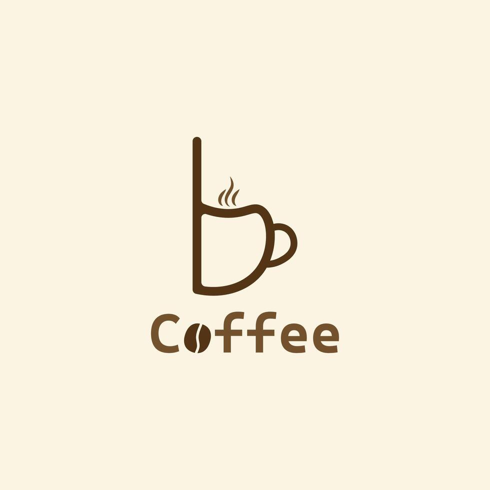 b coffee logo design vector
