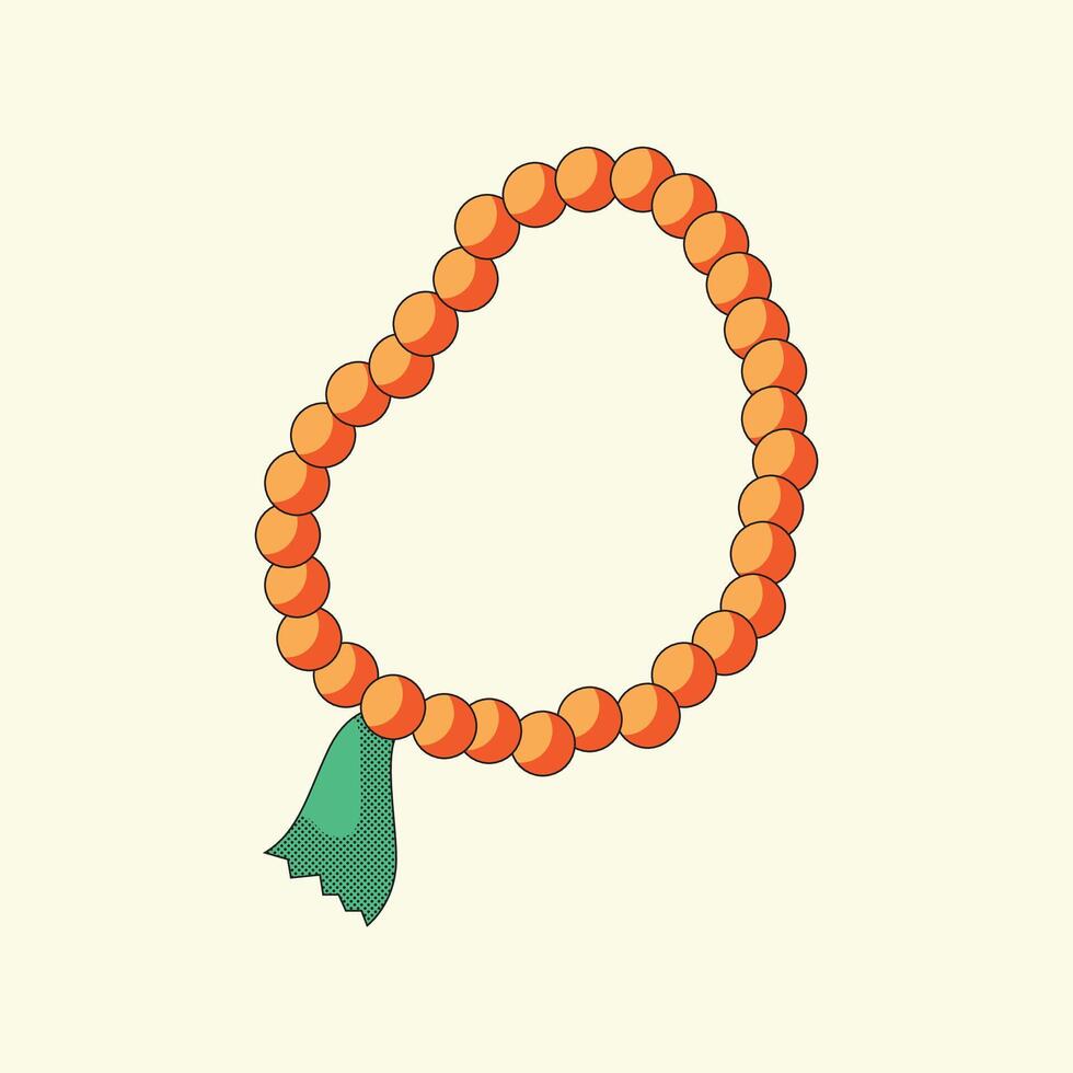 Tasbih cartoon icon flat illustration vector