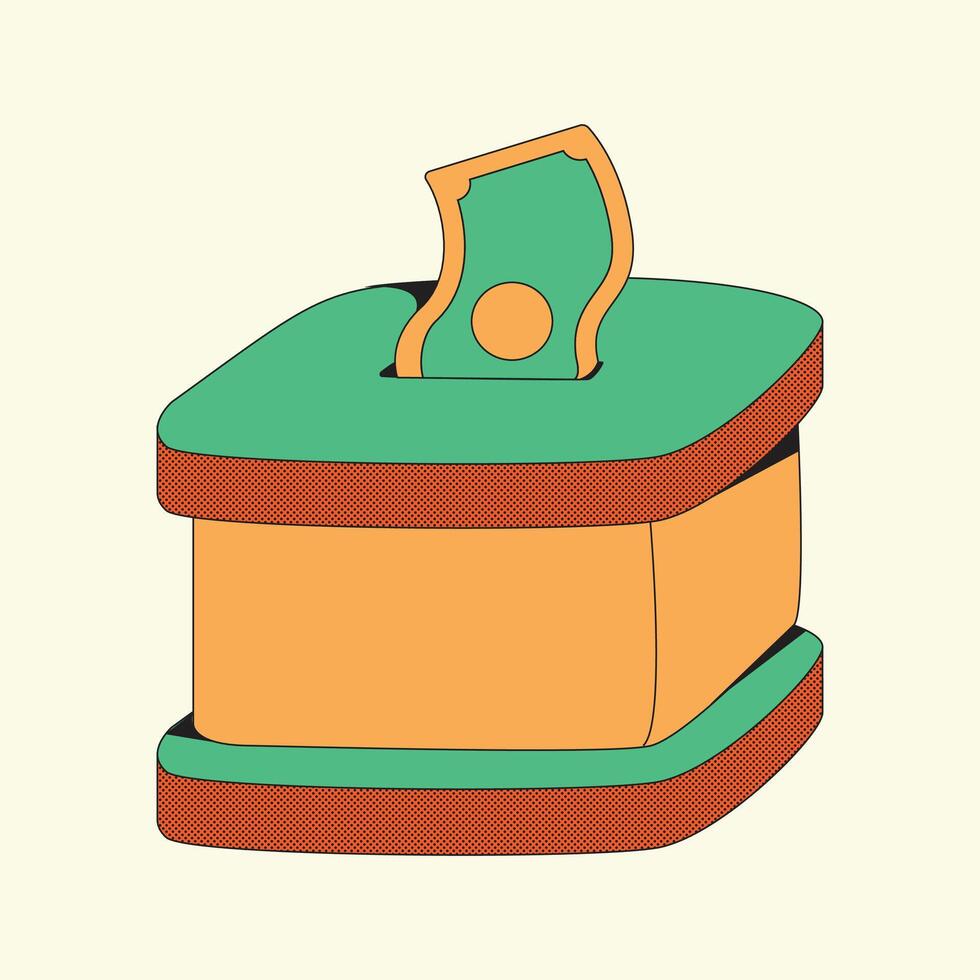 Kotak Infaq cartoon flat icon illustration vector