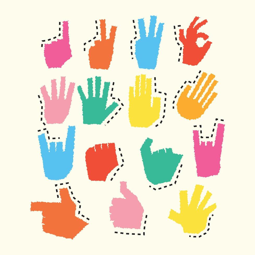 Abstract Hand Shape Cartoon Icon Illustration vector