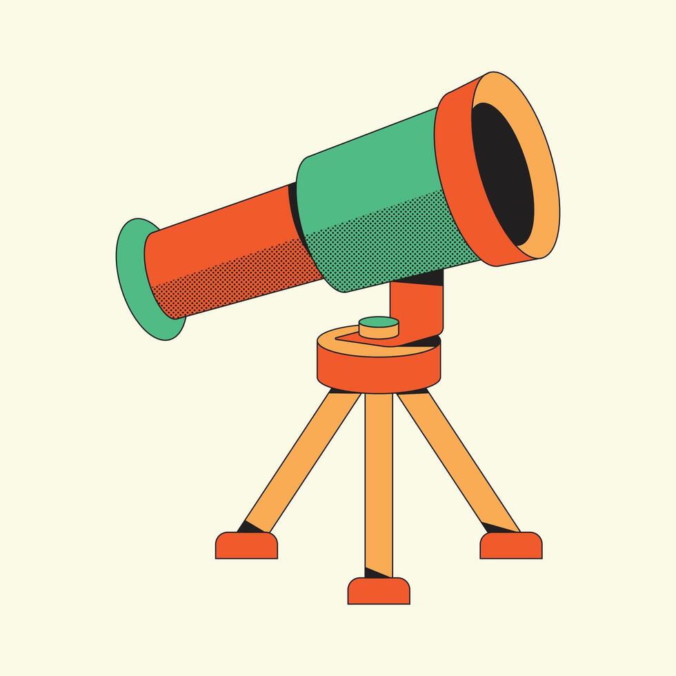 Telescop Cartoon flat design icon Illustration vector