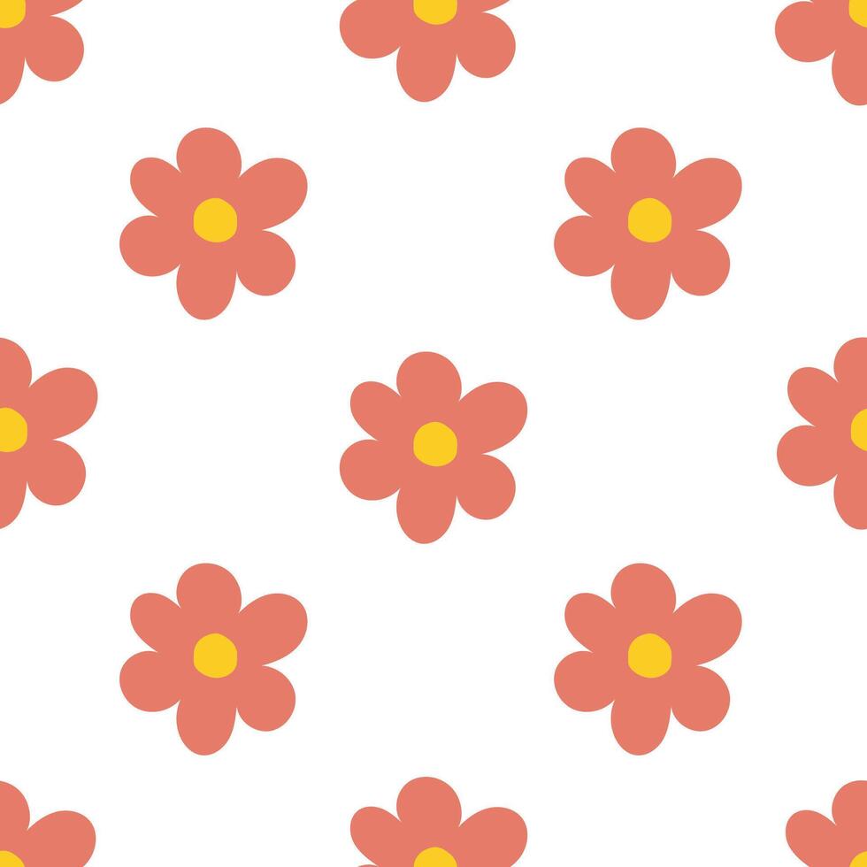 Flowers, seamless pattern, . Flowers pink and yellow on a white background. vector