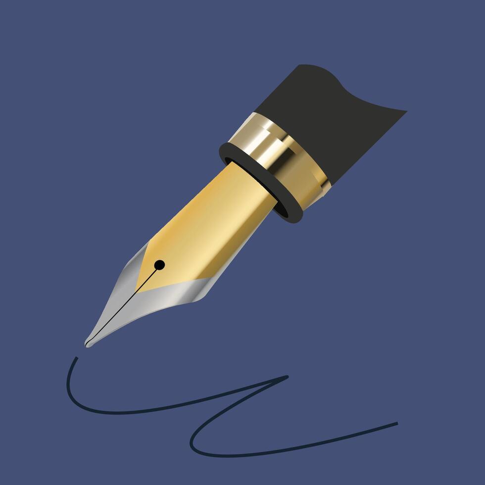 3D pen tool symbol vector