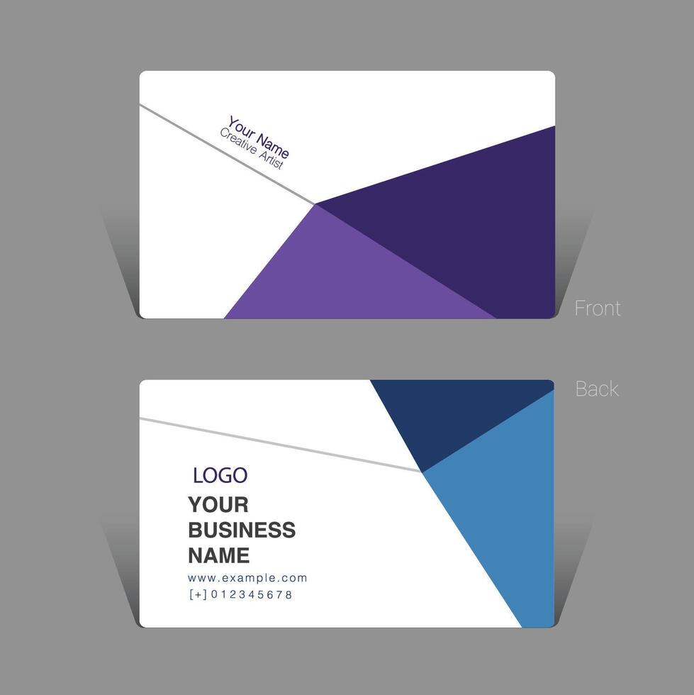 Simple Business card design concept with folded surface vector