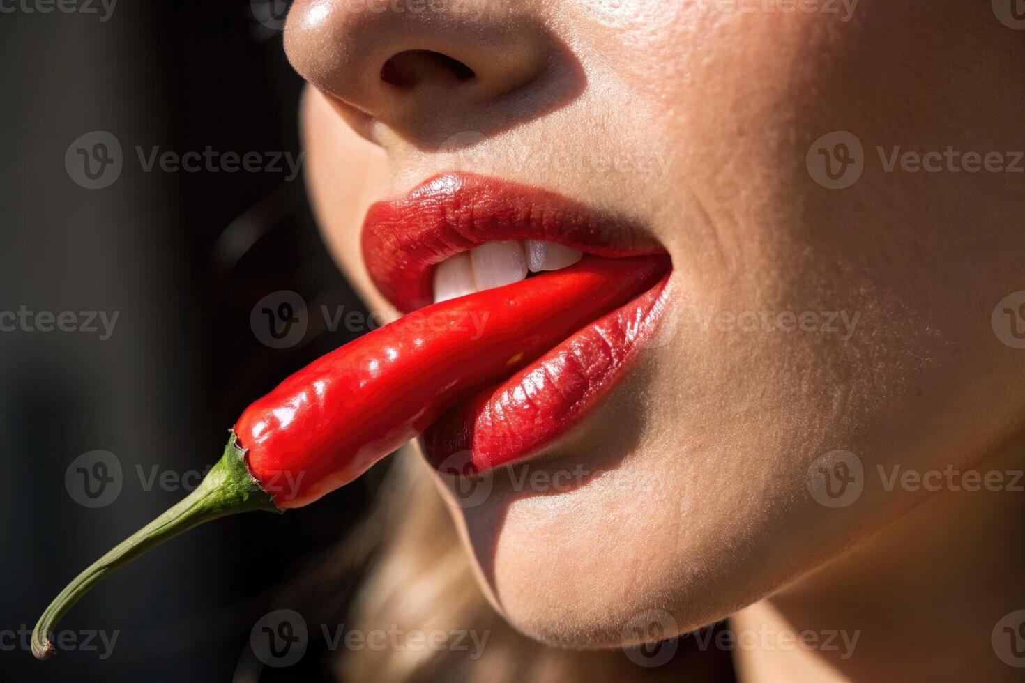 Sizzling allure of spice in a vibrant culinary moment captured in close-up photo