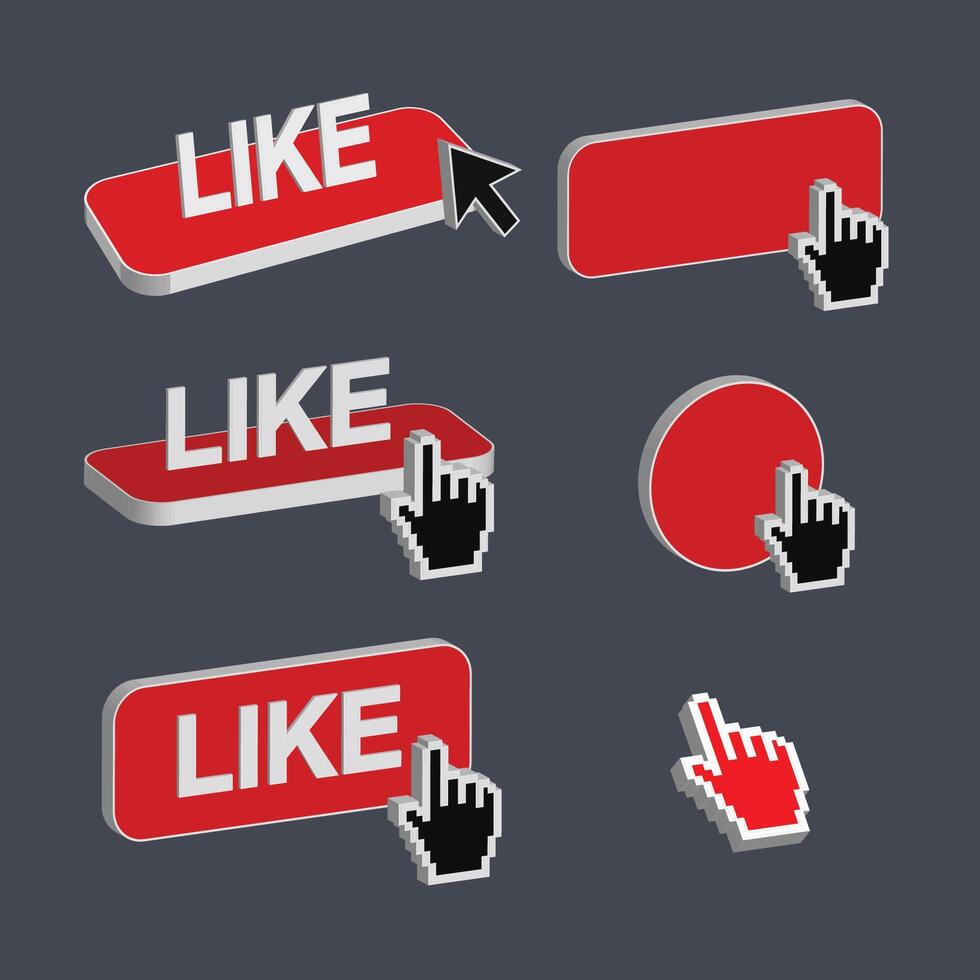 Social medias like 3d icons vector