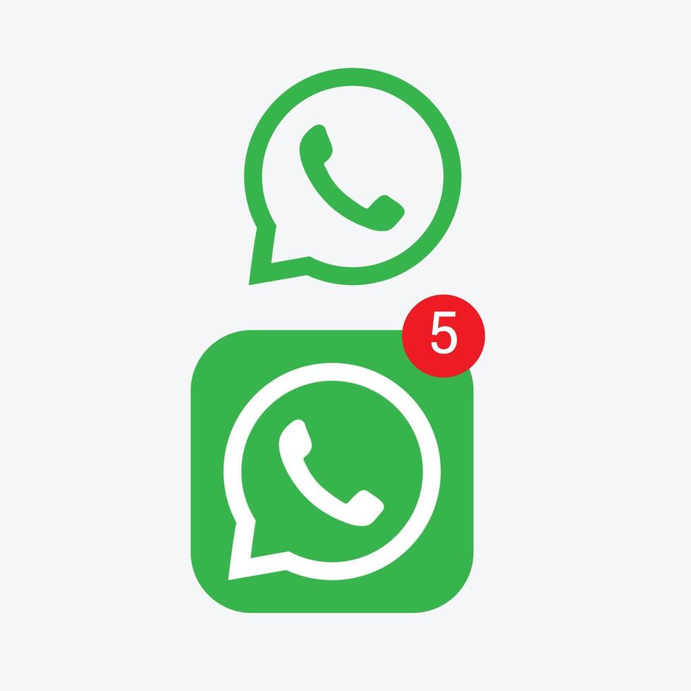 Whats app Logo with notification vector