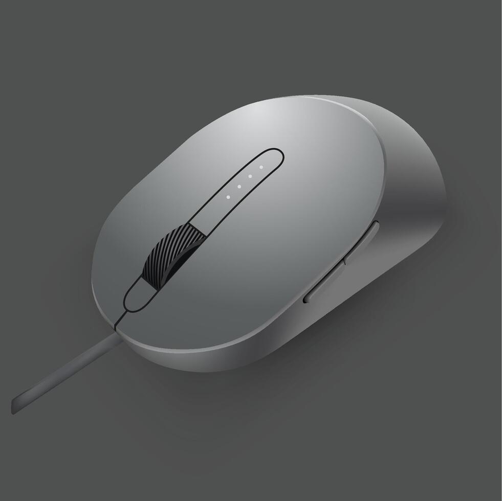 Modern computer black mouse on gray background vector