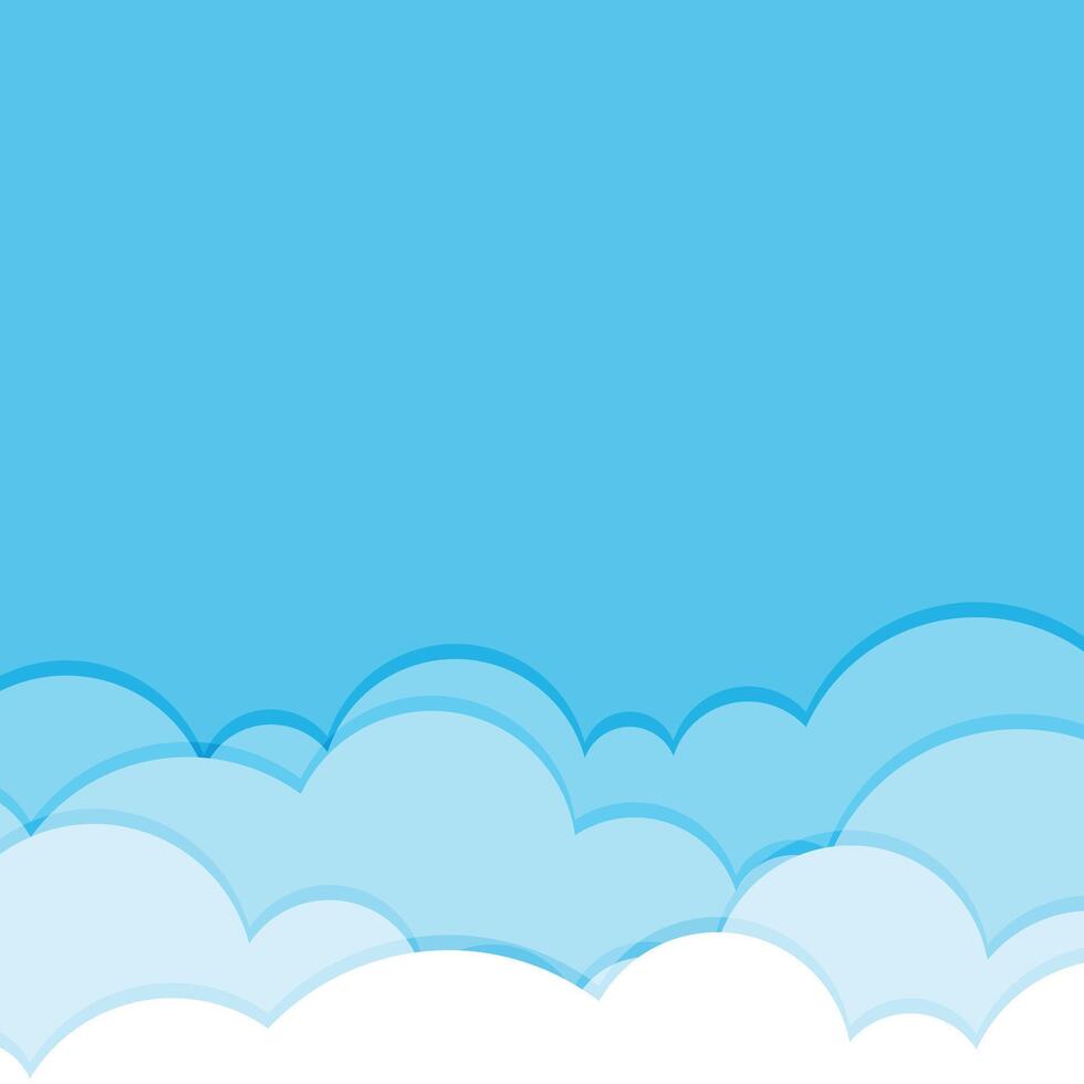 A blue sky with clouds and a plane vector