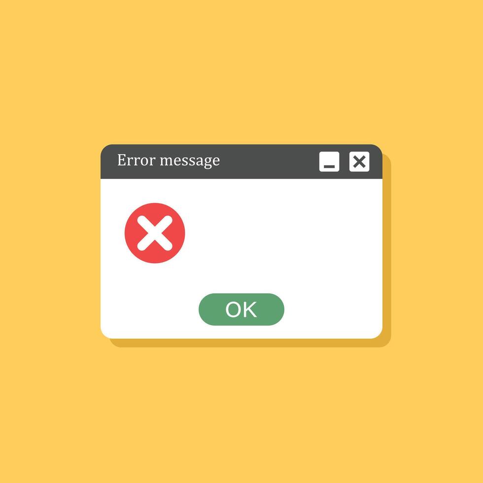 Error message on a web page vector