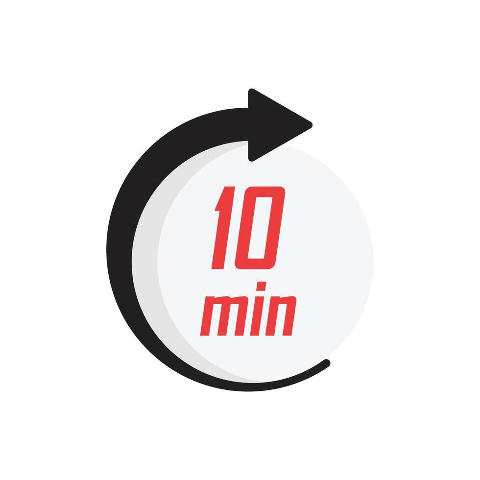 A clock with a 10 minute icon vector