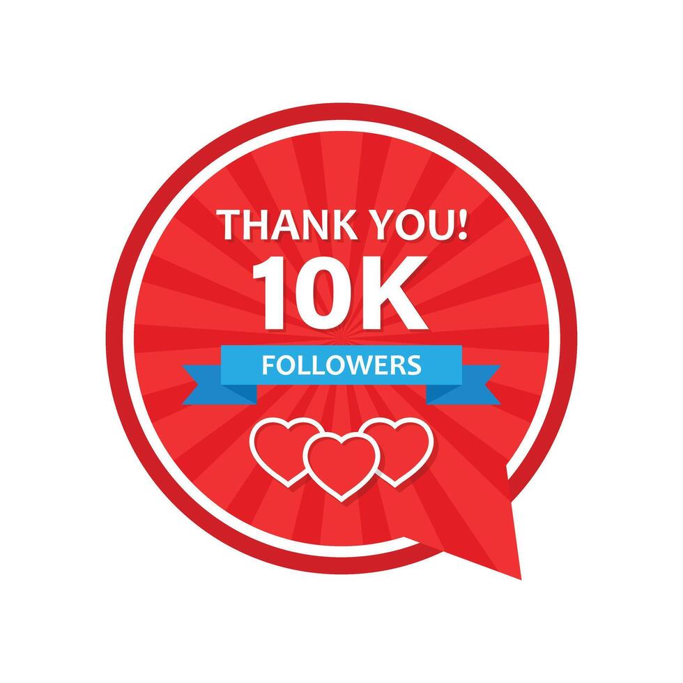 Thank you 10k followers vector