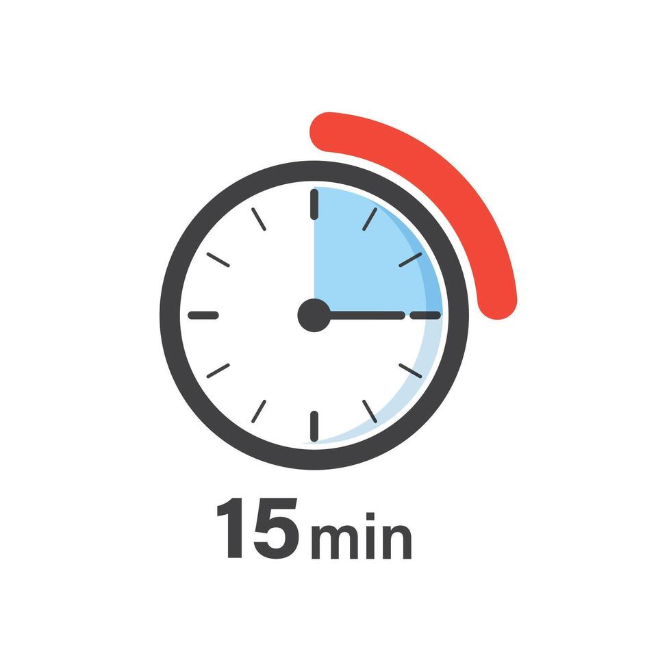15 minute timer icon, illustration vector
