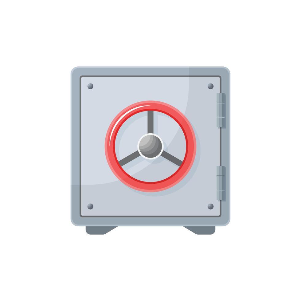 A safe box with a red button on it vector