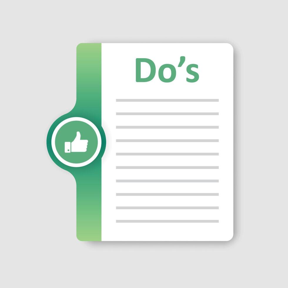 Do's and don'ts checklist template vector