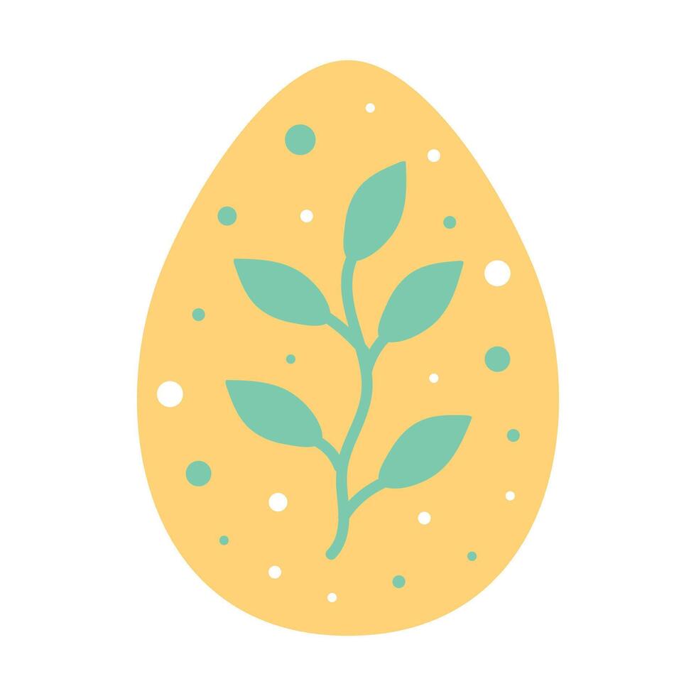 Easter egg with twig pattern vector