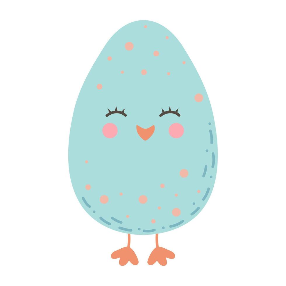 Cute Easter chick in the shape of egg isolated on white vector