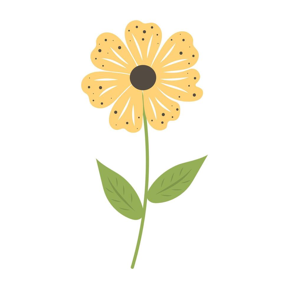 Cute flower isolated on white background. vector