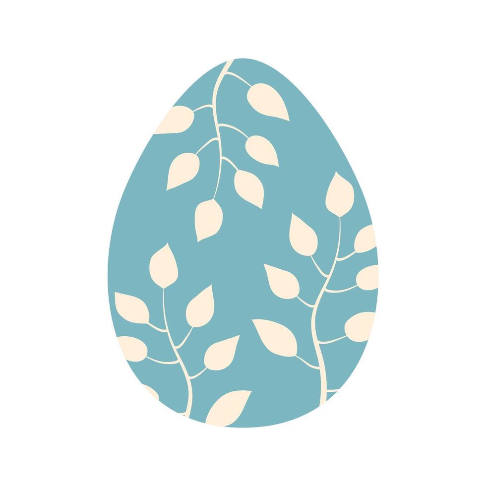 Easter egg with twig pattern isolated vector