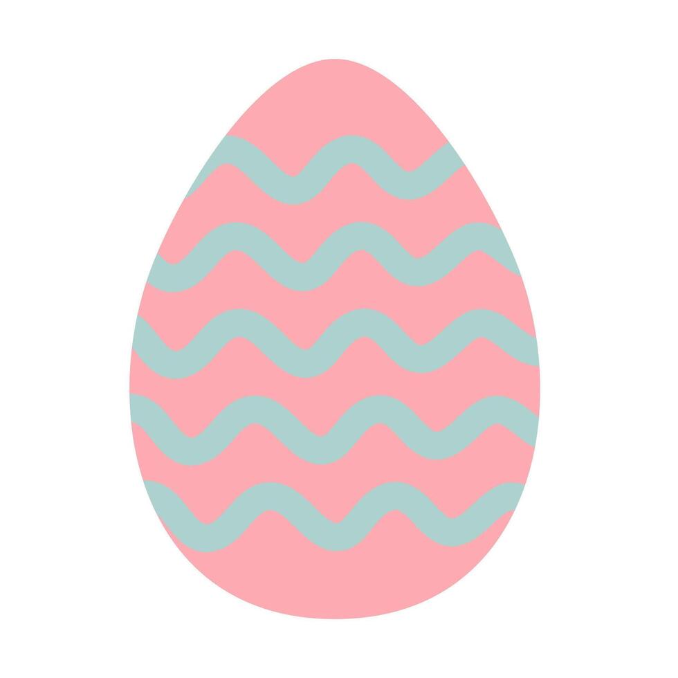 Pink Easter egg with wave pattern vector