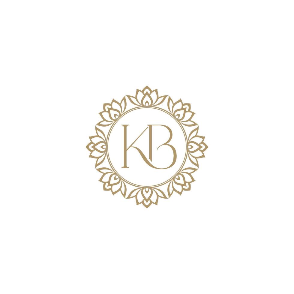 KB monogram letters, Lettering K and B logo design with circle pattern gold color for branding business, company identity, advertisement material vector