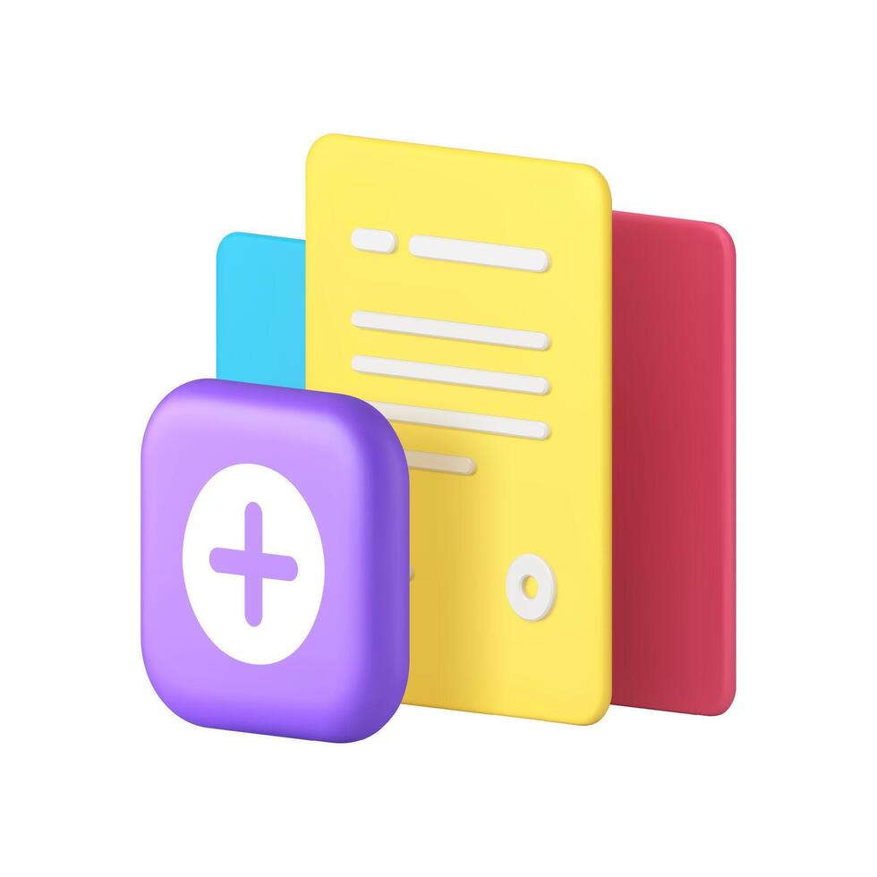 Contract agreement legal official document information add 3d icon realistic illustration vector