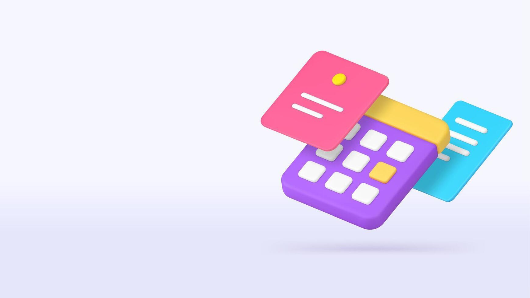 Calendar reminder deadline urgency data with notes banner copy space illustration vector