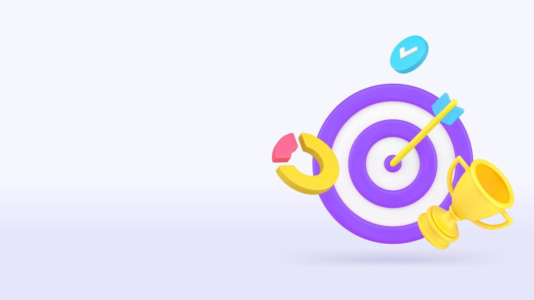 Success business strategy target achievement dartboard arrow in bullseye banner copy space vector