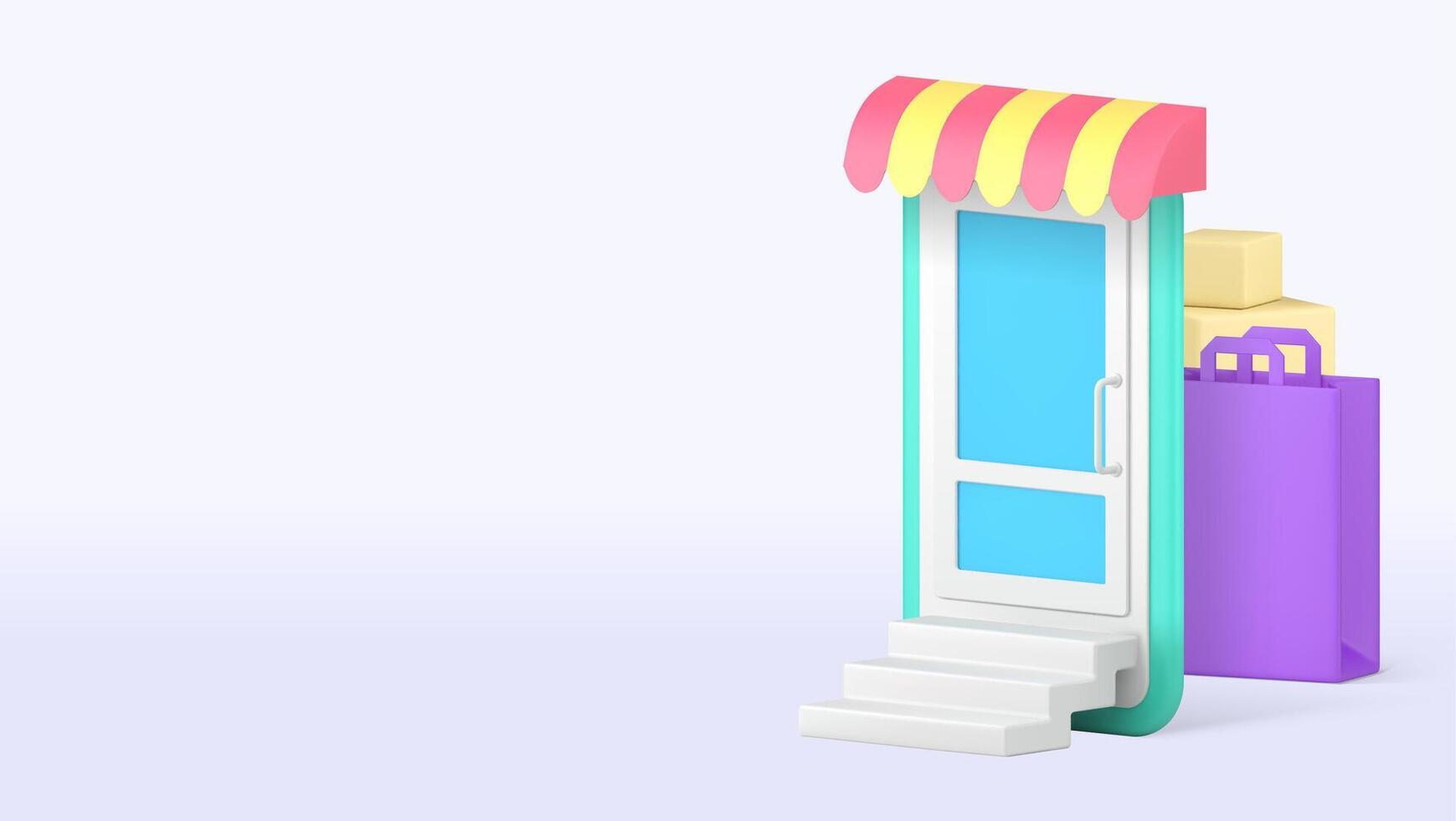 Shopping purchase delivery shop store order shipping banner copy space illustration vector