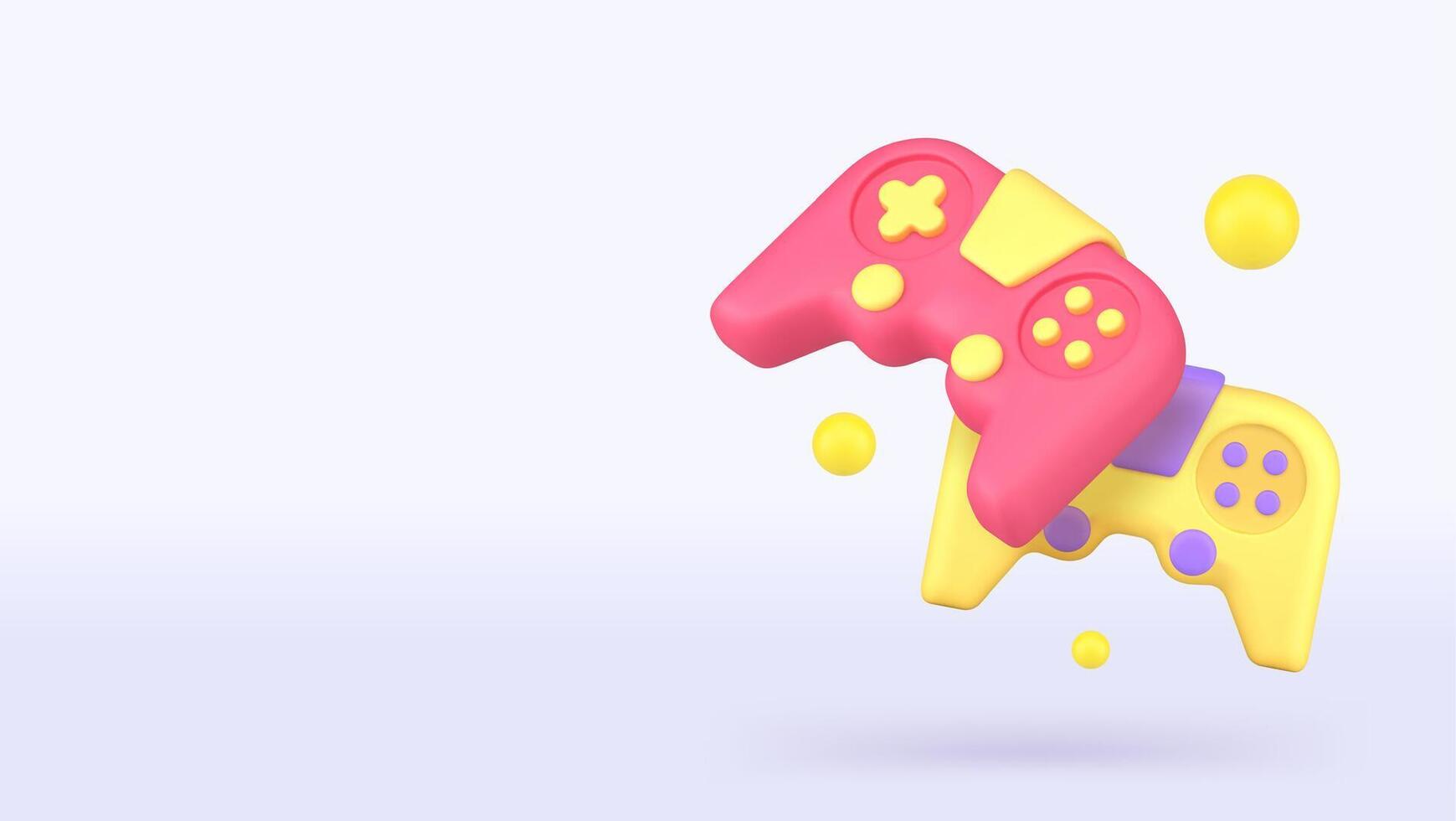 Esport cyber gaming joystick gamepad banner copy space illustration vector