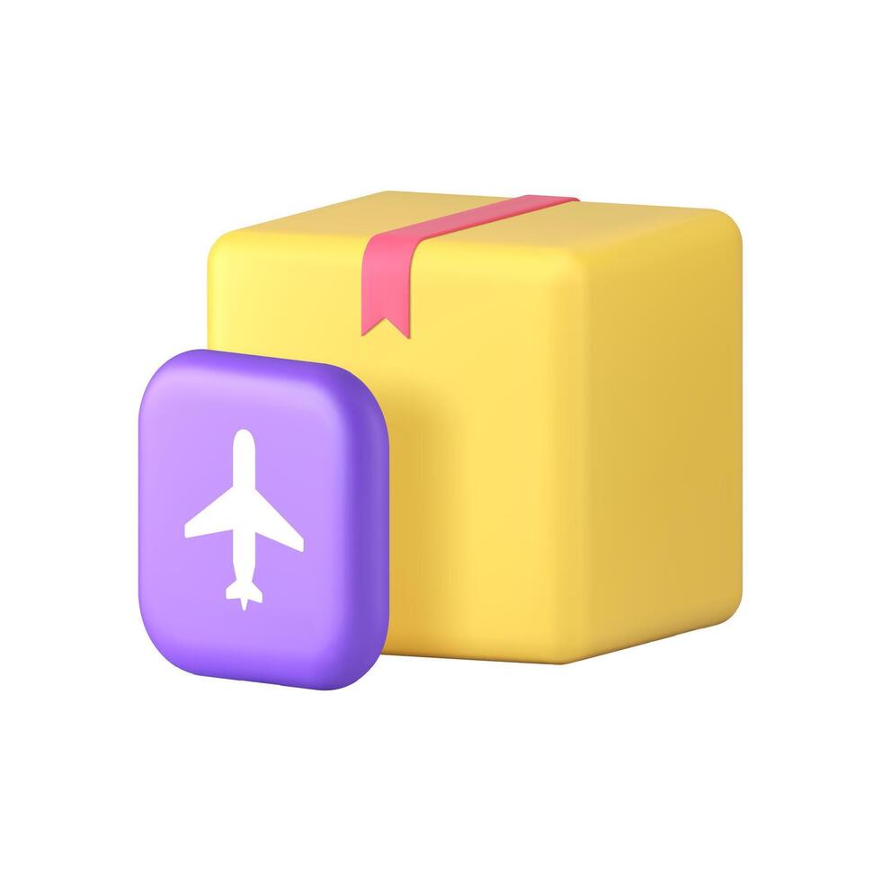 Air mail cargo correspondence postal parcel courier delivery 3d icon realistic illustration vector