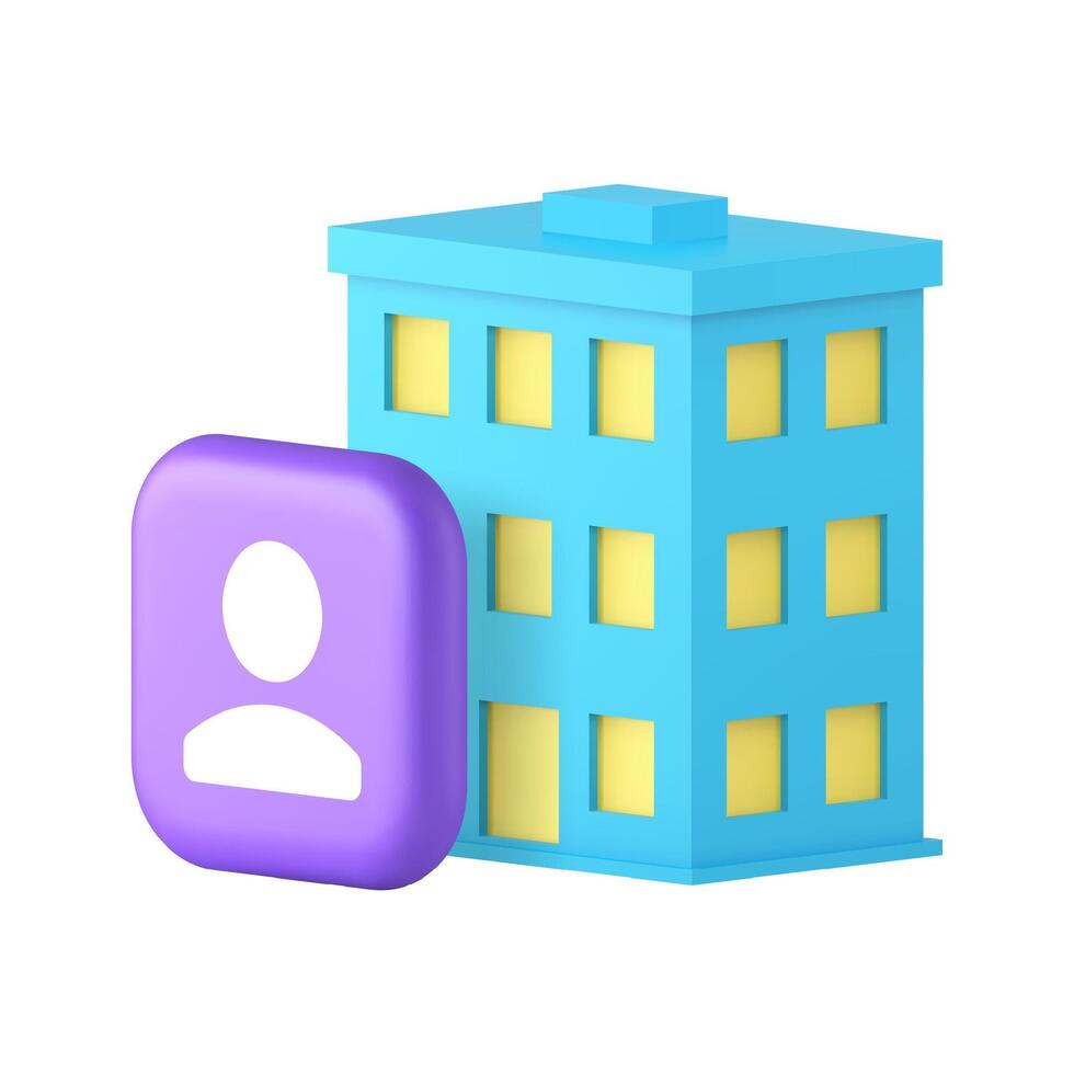 Personal home house address contact identification 3d icon realistic illustration vector