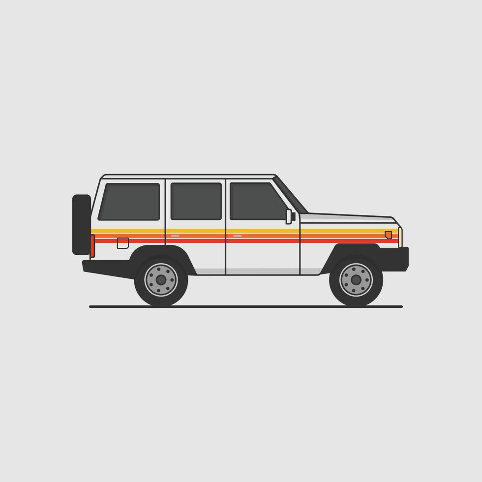 white land cruiser side view on white background vector