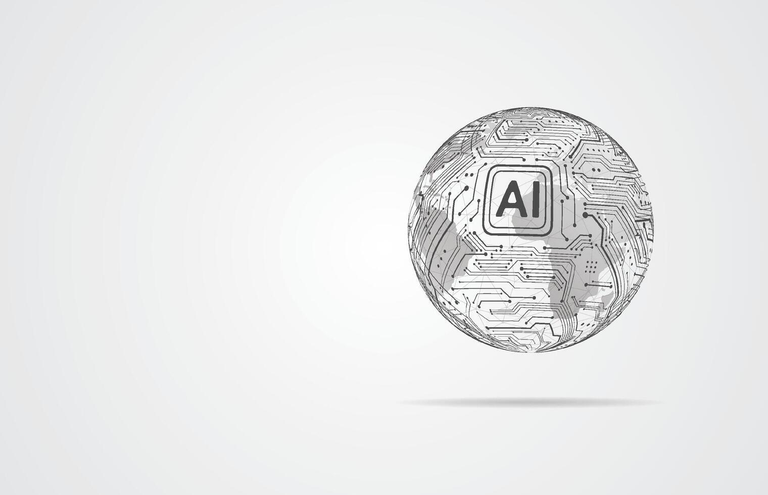 Abstract global artificial intelligence network connection. Global business design. Illustration vector
