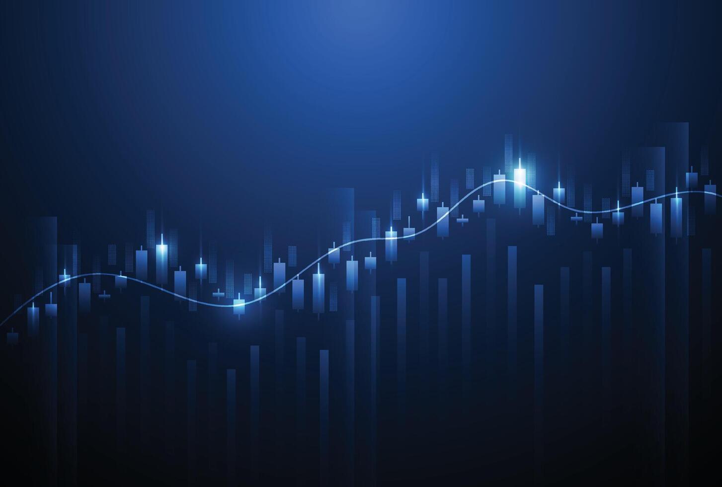 Business candle stick graph chart of stock vector