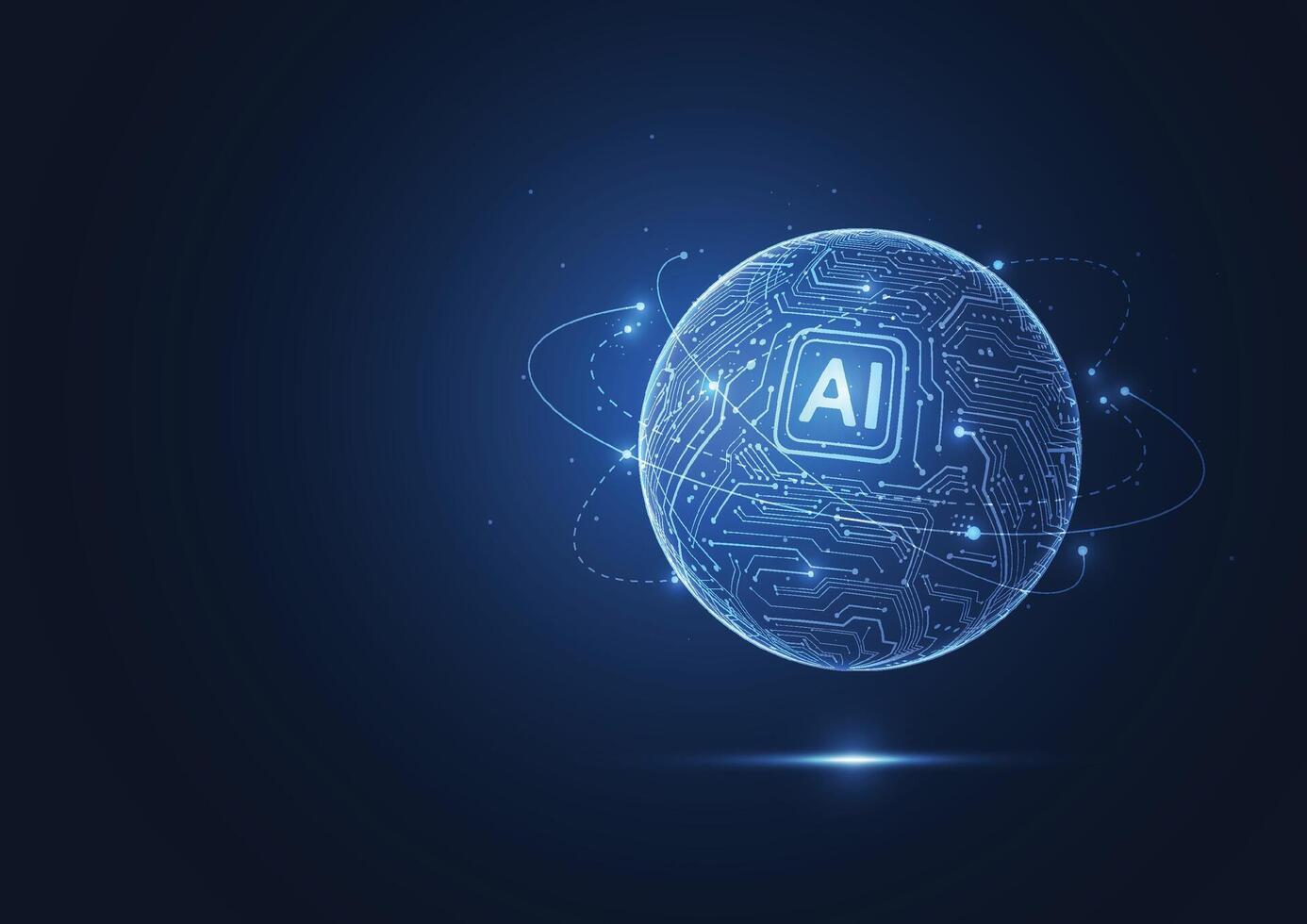 Abstract artificial intelligence global network connection. Digital technology lline composition concept of global business. Illustration vector