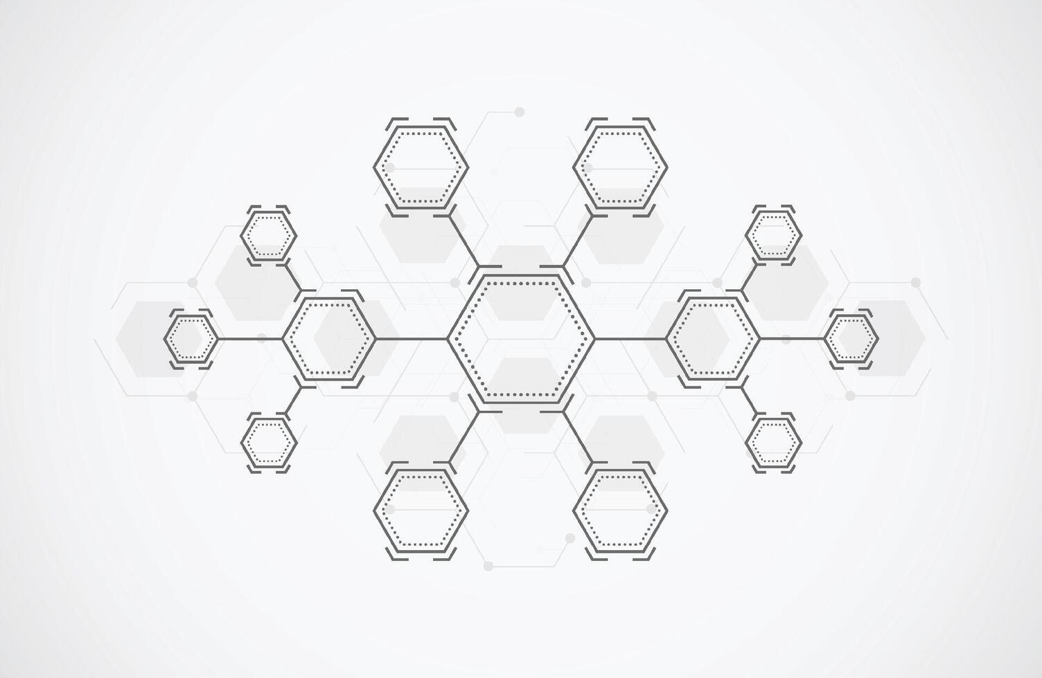 Abstract hexagonal molecular structures vector